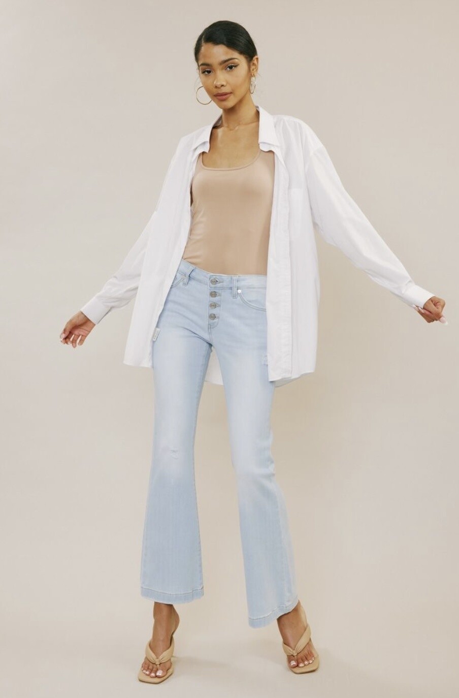 KANCAN PETITE MID RISE FLARE