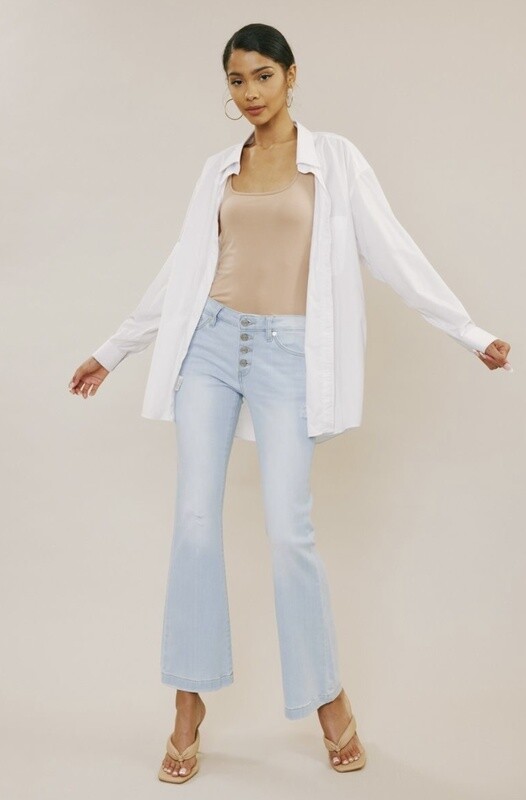 KANCAN PETITE MID RISE FLARE