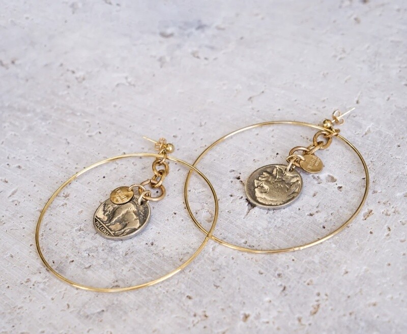 BUFFALO NICKLE EARRINGS