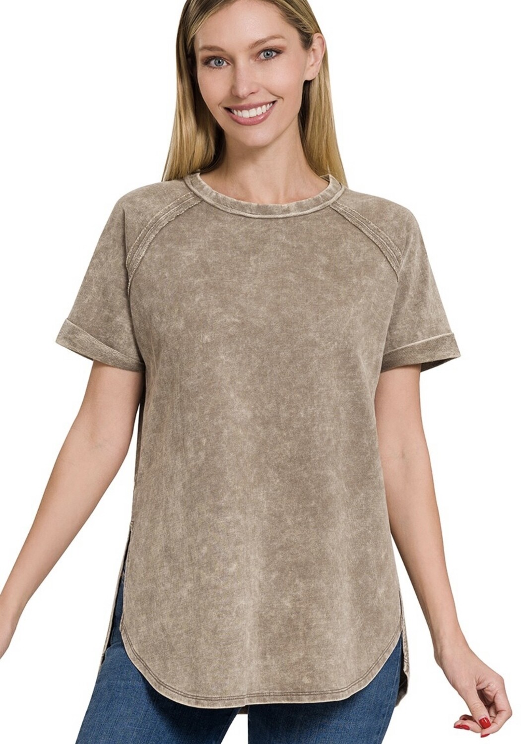 FRENCH TERRY ACID WASH TOP