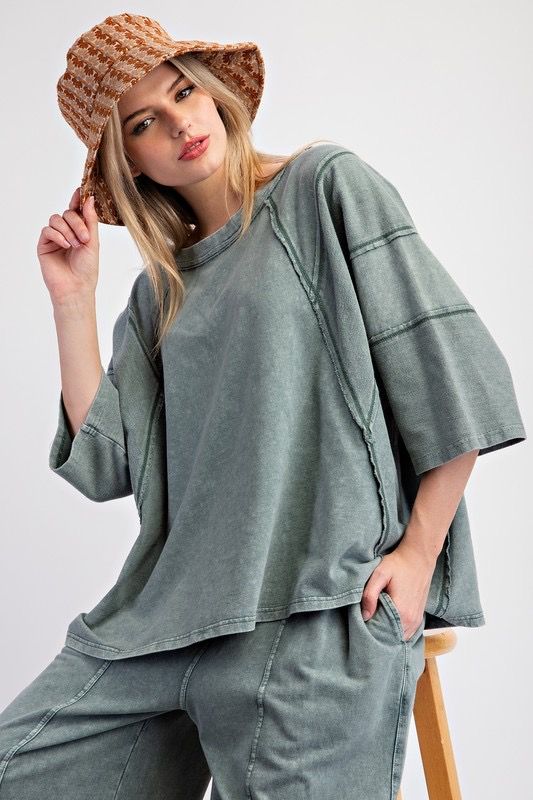 PACIFIC GREEN MINERAL WASH OVERSIZED TOP