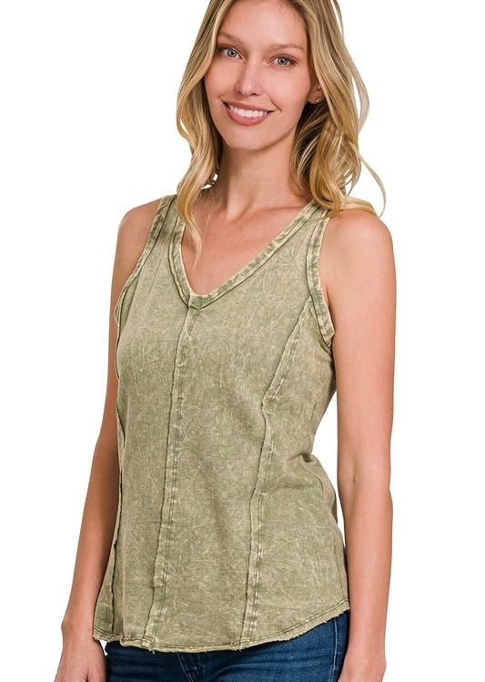 FRENCH TERRY RAW EDGE TANK