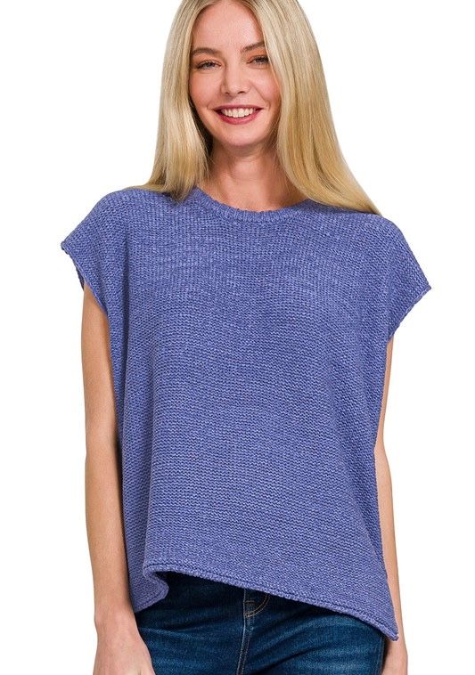 MOCH NECK SWEATER GATHERED SIDES MARLIN
