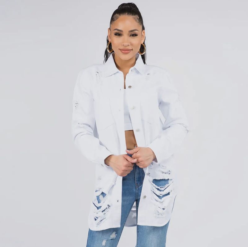 DENIM SHIRT JACKET LONG