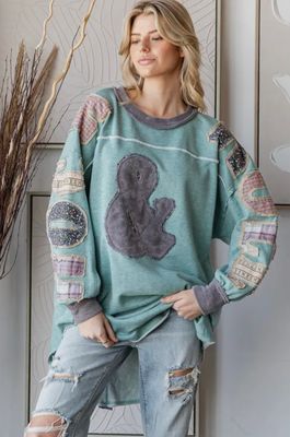 ROCK &amp; ROLL PATCHWORK LONG PULLOVER