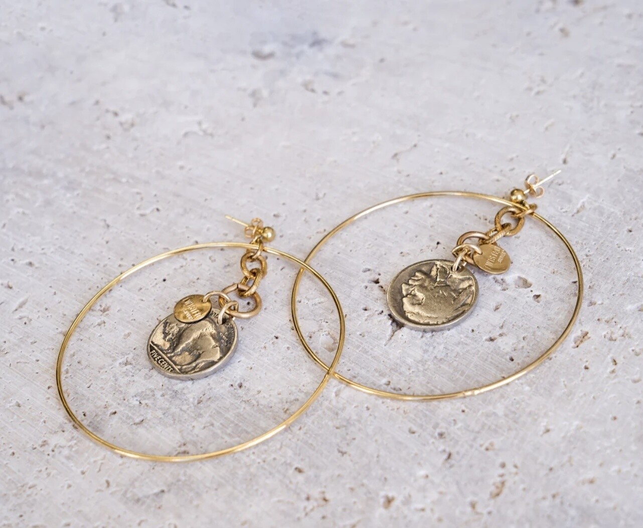 BUFFALO NICKLE EARRINGS