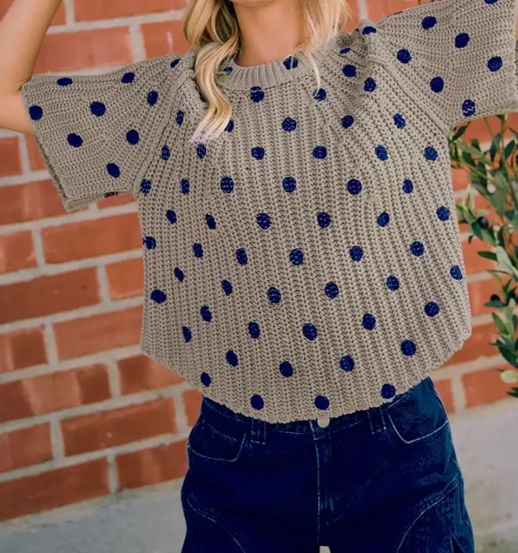 POLKA DOT GREY/NAVY