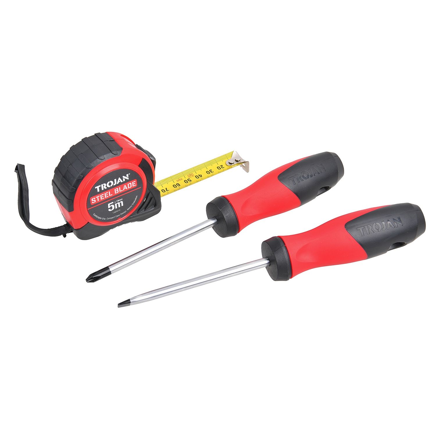 3 Piece Measuring Tape and Screwdriver Set