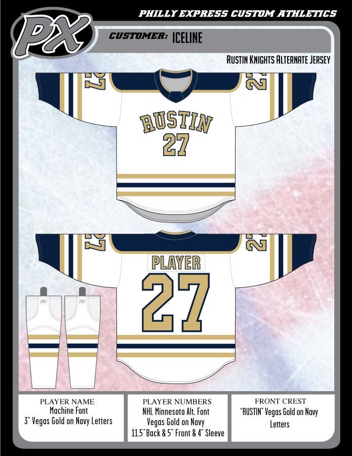 RUSTIN HS WHITE GAME JERSEY