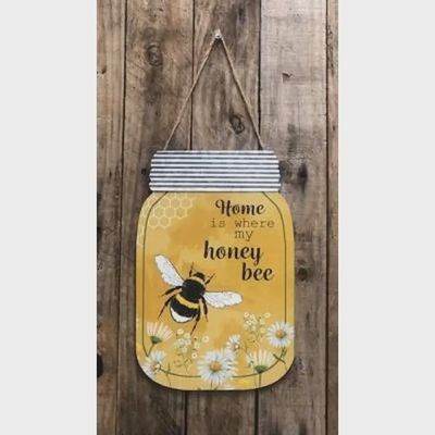 Honey Bee Mason Jar Wall Hanger