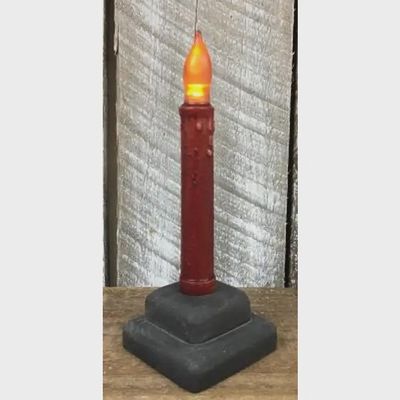 Red Taper Led Candle W/Timer