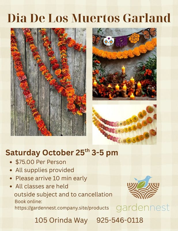 Dia De Los Muertos Flower Garland Workshop Sat. Oct. 25th
