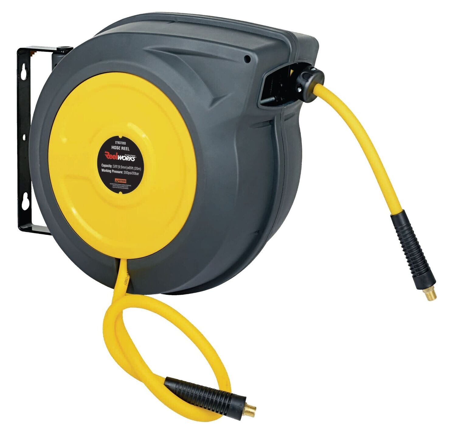 Dévidoir rétractable, boyau hybride en polymère 3/8" 65'