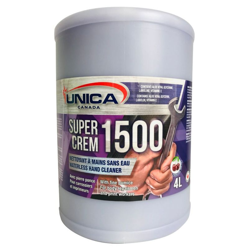 UNICA SUPER CREM 1500
NETTOYANTS À MAINS SANS EAU 4L