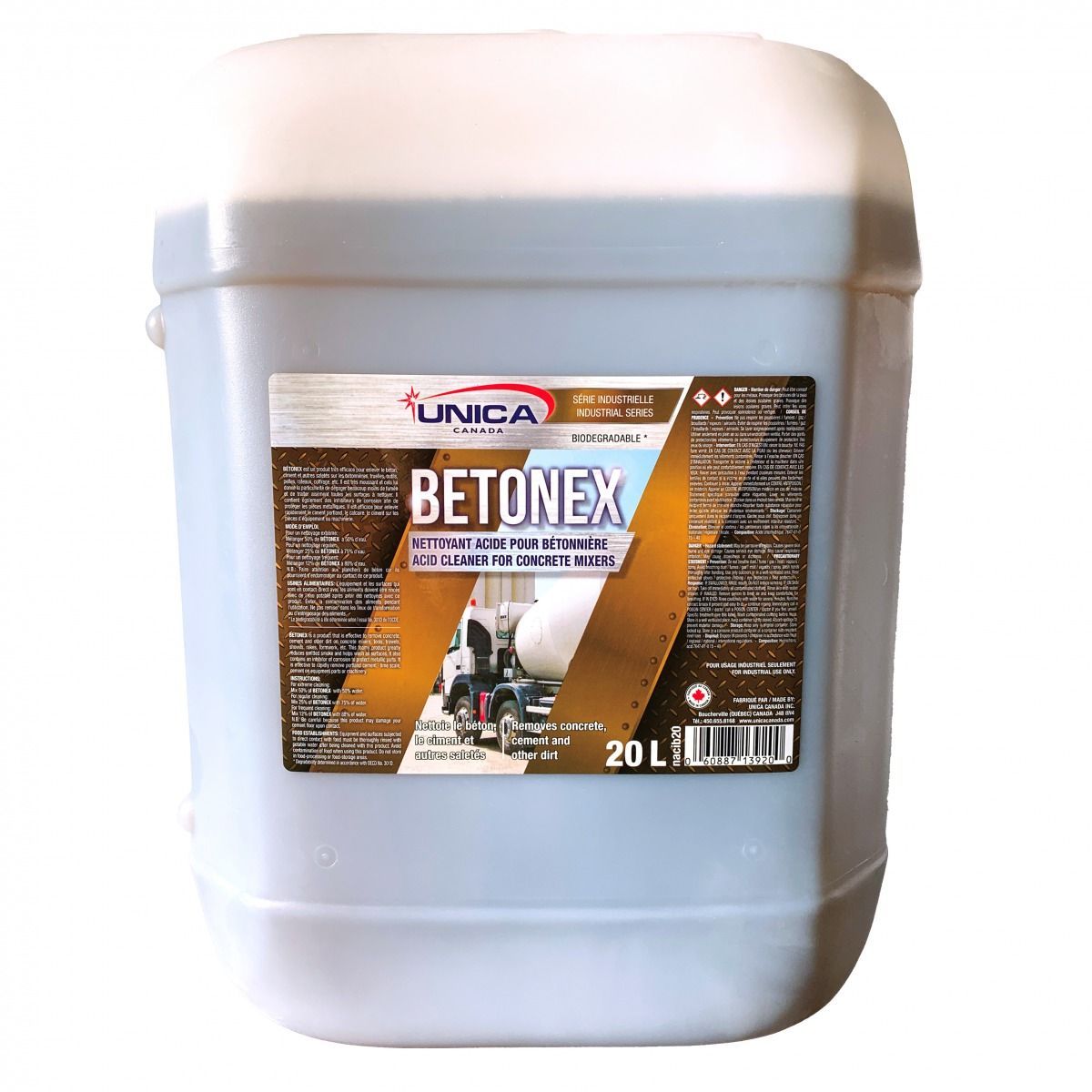 BÉTONEX
Nettoyant acide pour bétonnière 20L