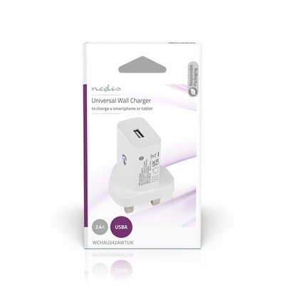 Nedis USB-A 12w 2.4a Wall Charger / Power Adapter
