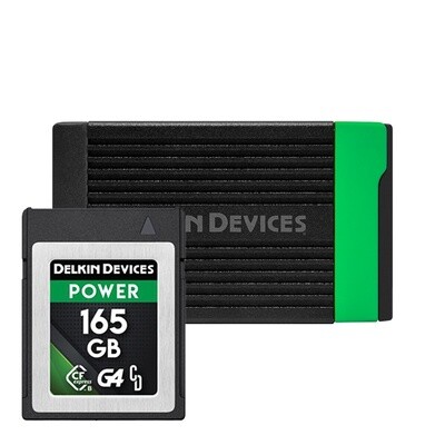 Delkin Devices CFExpress Memory Card Reader USB 3.2 &amp; CFExpress Type B 165gb Bundle