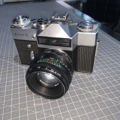 Zenith E SLR for 35mm film  with Helios 58mm f2 lens &amp; Case