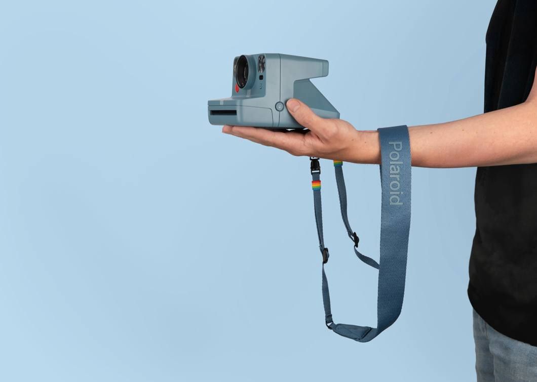 Polaroid Camera Straps, Model: Flat, Colour: Blue-Grey