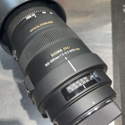 USED Sigma 150-500mm f 5-6.3 APO DG OS Long Zoom for Pentax AF mount, boxed with case