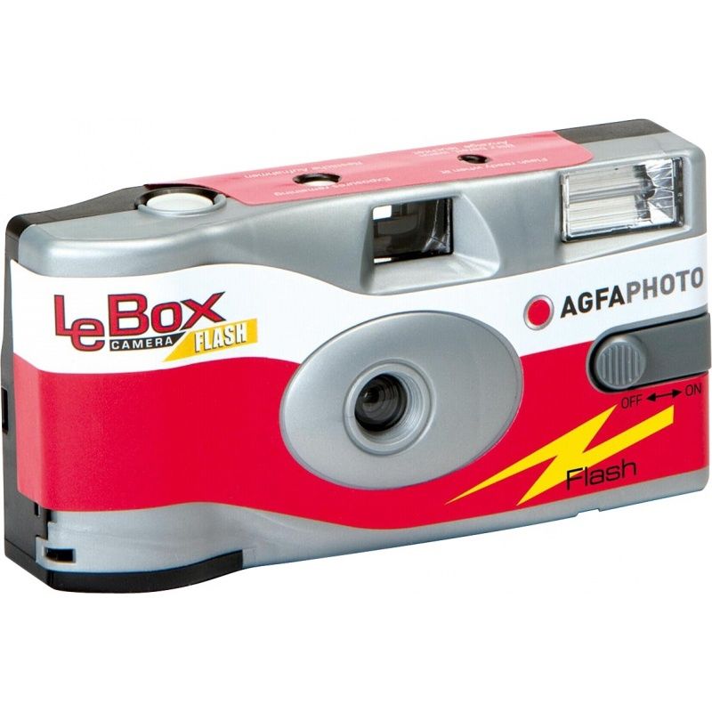 Agfa LeBox Flash Single Use Film Camera 27, Model: Red
