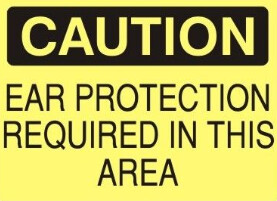 Caution Ear Protection Required, Color: AV, Size: 7x10