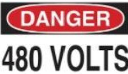 Danger 480 Volts, Color: AV, Size: 3x5