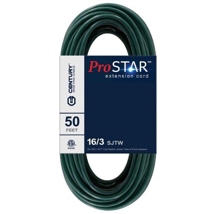 Pro Star 16/3 50&#39; (Non-Lighted) Extension Cord, Color: Dark Green, Size: 50&#39;, Category: Extension Cords
