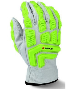 Kamori Impact Driver Glove-RWG50-DNR (Cut 4, Impact 1, Puncture 3, Abrasion 3), Color: Brown Ringed, Size: M