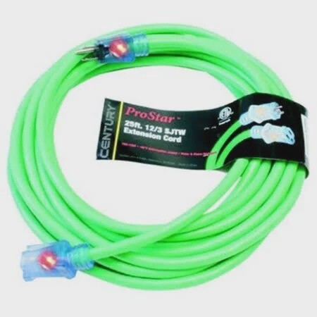 Pro Star SJTW Lighted Extention Cord, Color: Green, Size: 50&#39;, Gauge: 12/3