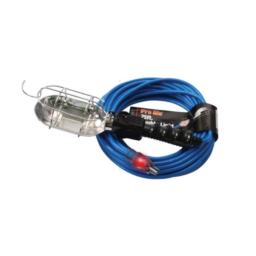 Pro Glo SJTW Trouble Light with Metal Cage, Color: Blue, Size: 25&#39;, Gauge: 12/3