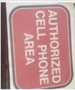 Authorized Cell Phone Area, Color: AV, Size: 7&quot;X10&quot;