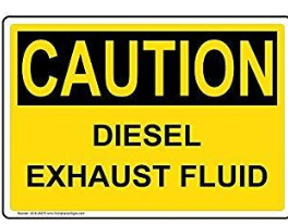 Caution Diesel Exhaust, Color: AV, Size: 10X14