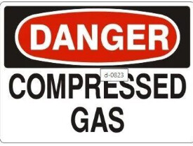 Danger Compressed Gas, Color: Aluminum, Size: 7&quot;X10&quot;