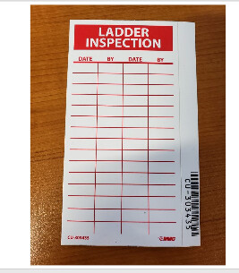Ladder Inspection Sticker, Color: AV, Size: 6x3