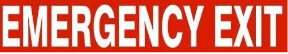 Emergency Exit 2.25x9 AV, Color: White/Red, Size: 2.25X9