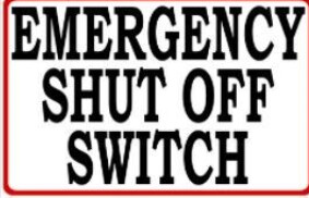 Emergency Shut off Switch, Color: AV, Size: 7x10