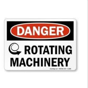 Danger Rotating Machinery, Color: AV, Size: 7&quot;X10&quot;