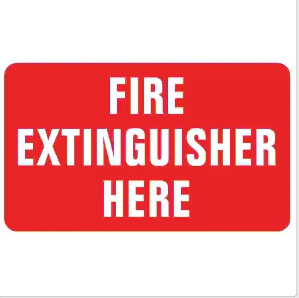 Fire Extinguisher Here - Sign