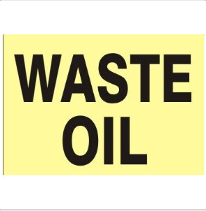 Waste Oil-7x10 Decal, Size: 7x10