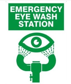 Emergency Eyewash Station-Sign, Color: Green/White, Size: 10&quot;X7&quot;