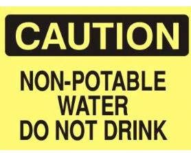 Caution Non-Potable Water, Color: AV, Size: 3&quot;X5&quot;