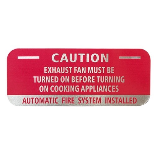 5&quot;X2&quot; Aluminum Caution Automatic Fire System Installed Sign, Size: 5&quot;X2&quot;