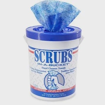 Scrubs In-A-Bucket Hand Cleaner Towels, Size: Single