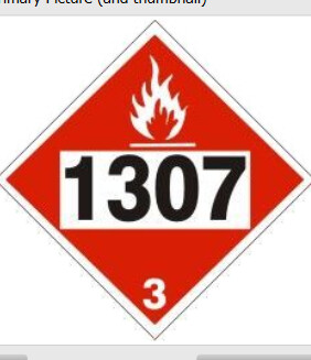 Placard Corrosive, Color: 1307/ AL, Size: 10.75