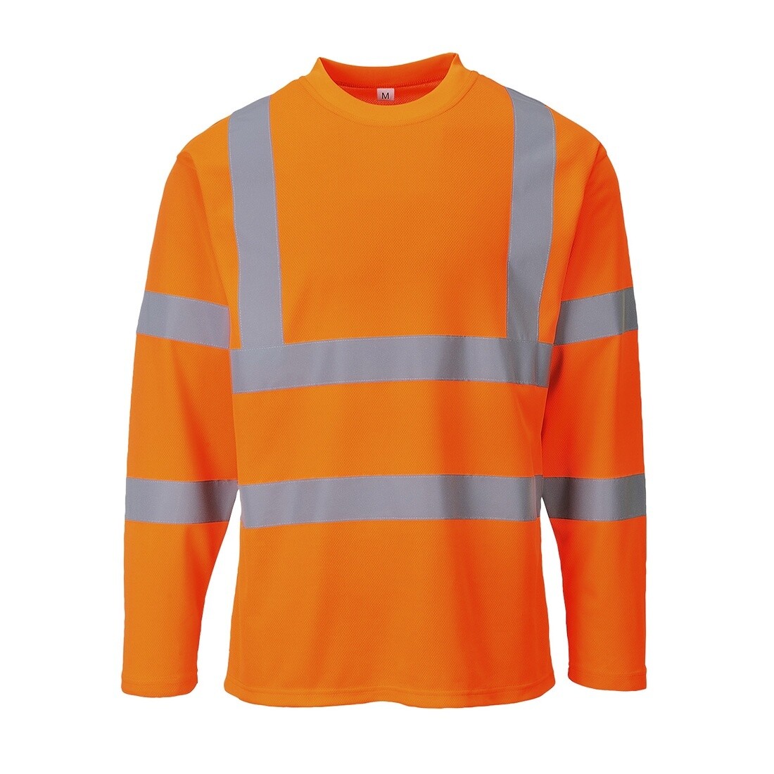 Portwest Cotton Comfort Long Sleeve T-Shirt, Size: S, Color: Orange
