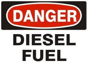 Danger Diesel Fuel, Color: Aluminum, Size: 7x10