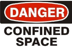 Danger Confined Space, Size: 10&quot;X14&quot;, Color: Plastic