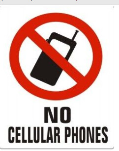 No Cellular Phones, Color: AV, Size: 3x5