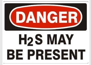 Danger H2S May Be Present, Color: AV, Size: 10 x 14
